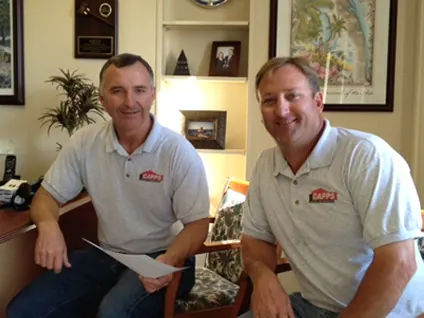 Blake and Mark Capps at their office in Hobe Sound